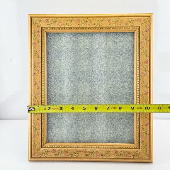 Vintage Floral Wood Picture Frame 10x12 – Cottagecore Shabby Chic Rose Design - Picture 7 of 7